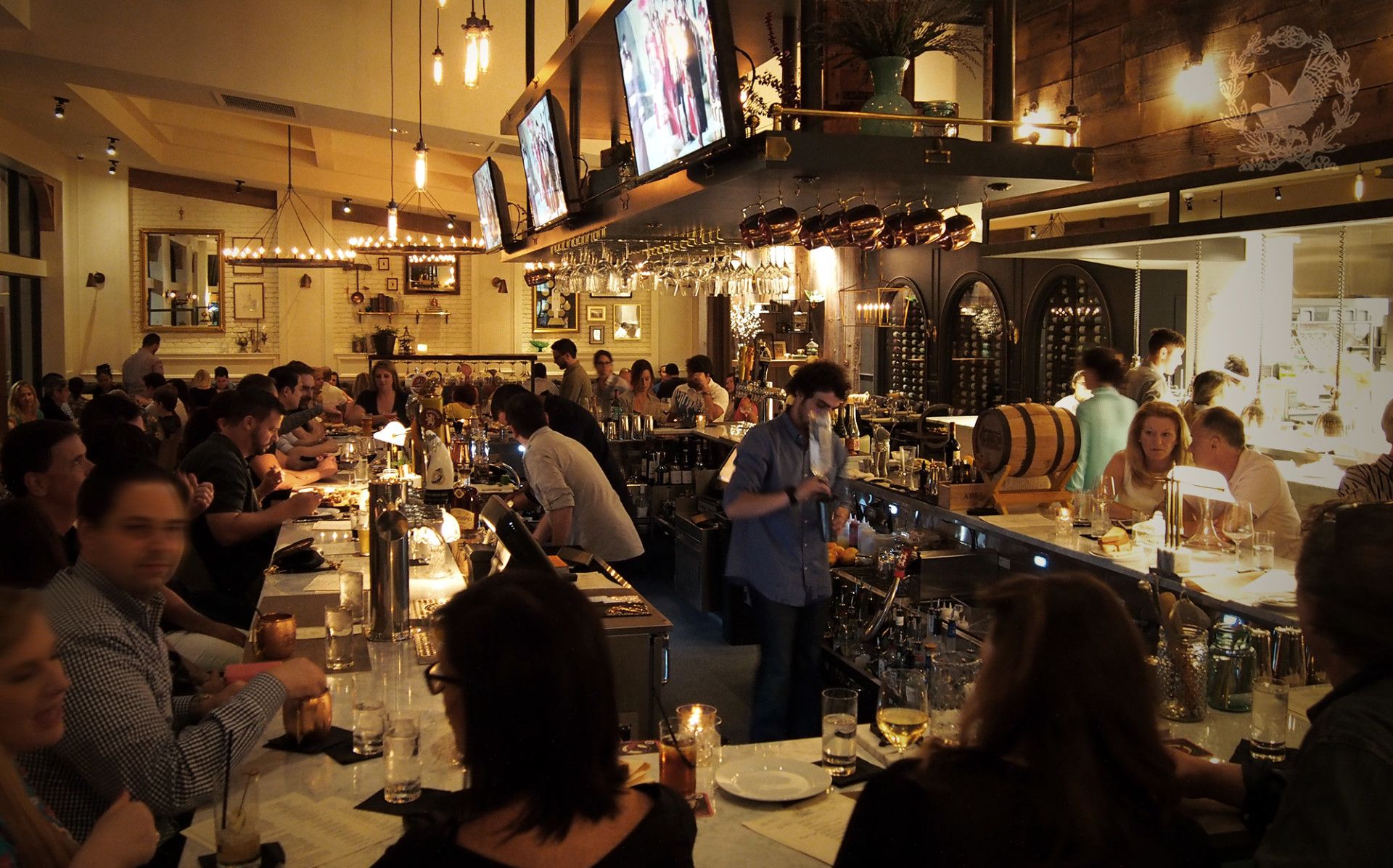 The bar at night